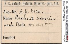 Etiketten zu Prehnit (NHMW-MIN-Ab6170)